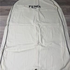 Fendi Cream Garment Cover with Black Trim